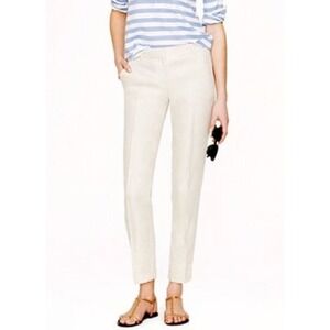 J. Crew Pants Womens Size 4 Beige Cafe Capri Cropped Pants Cotton Blend Casual‎